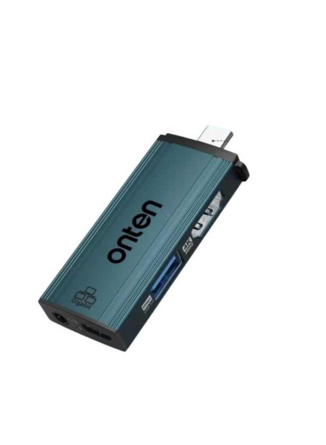 onten OTN-UC361 5-in-1 USB-C Mini Dock (HDMI 4K30Hz + USB3.0 + PD100W + 3.5mm Audio) - Image 1